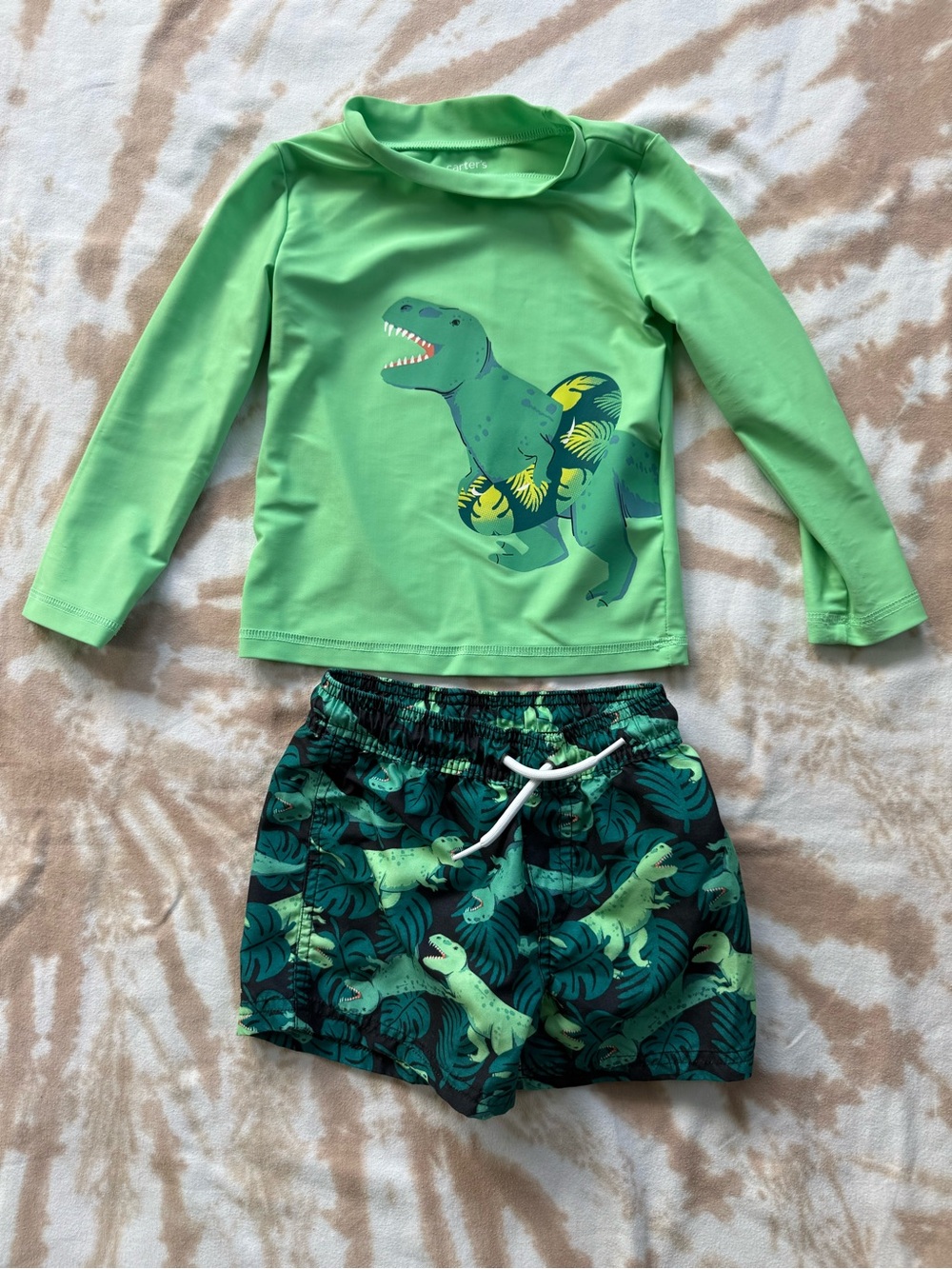 Dinosaur Rash Guard and Shorts Swim Set 3T